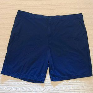 True Nation Plaid Chino Shorts Size 50 Blue Flat Front Cotton Casuals